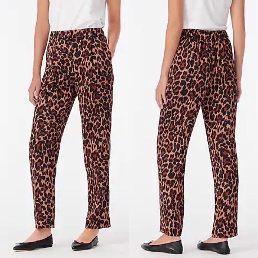 New J. Crew High-rise Wide-leg Trouser in Leopard